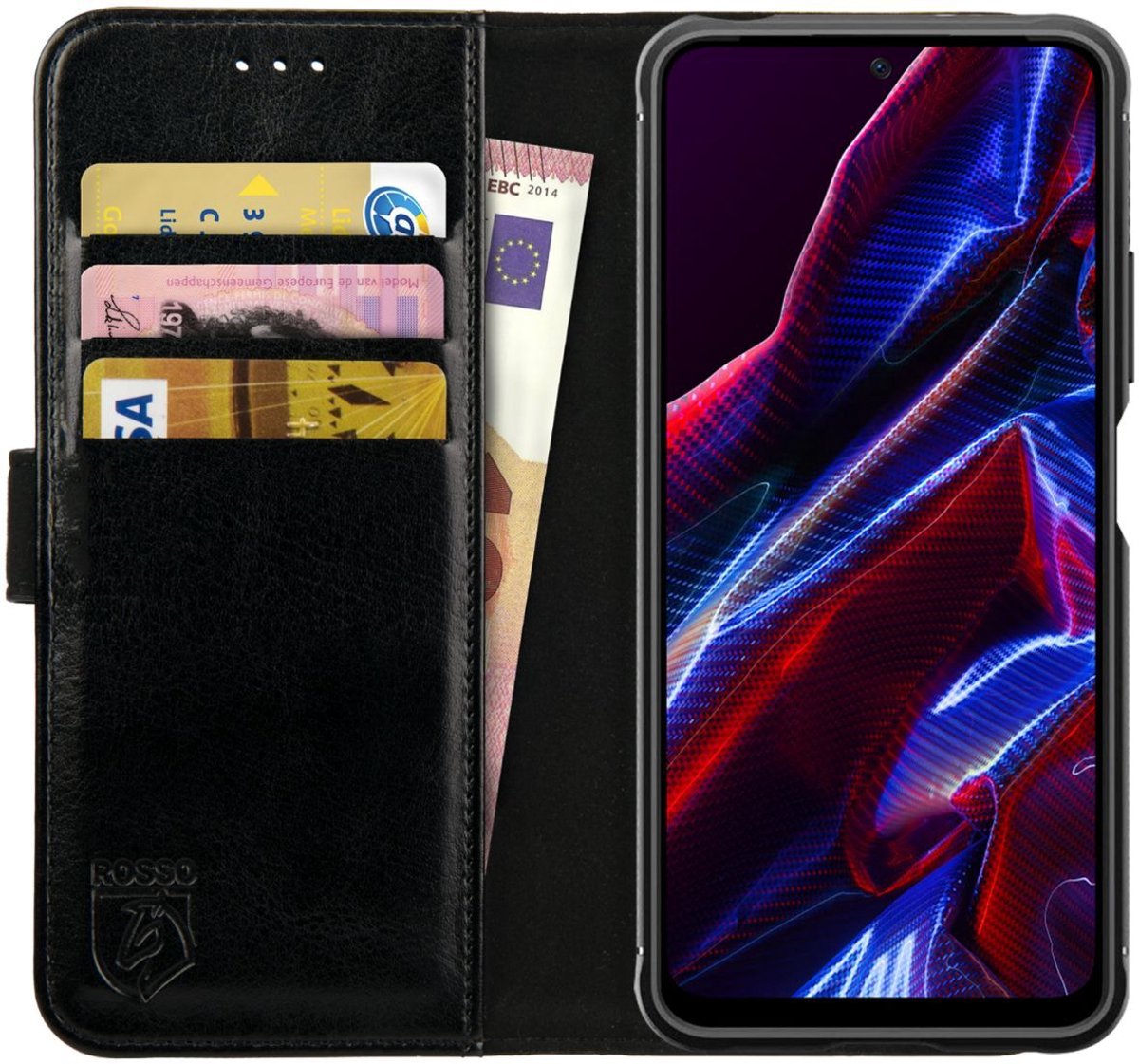 Rosso Element Xiaomi Poco X5 Hoesje Book Cover Wallet Zwart