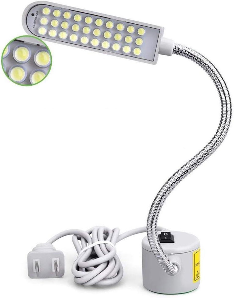 Werkbank Verlichting - Machine Lamp - Precisiewerk Verlichten - Sterke Magnetische Voet - 30 LEDs - Zilverkleurig
