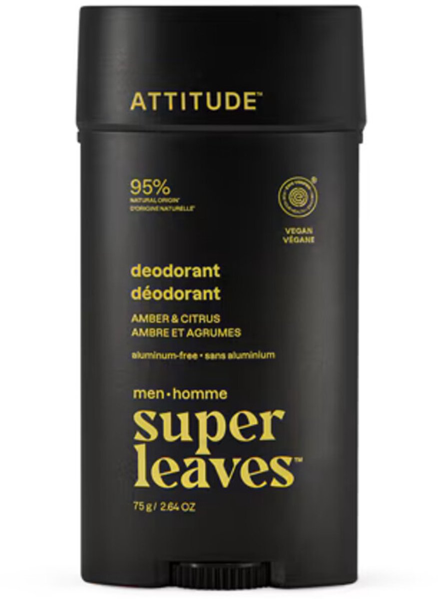 Attitude Super Leaves Men Deodorant Amber & citrus - 75 gr