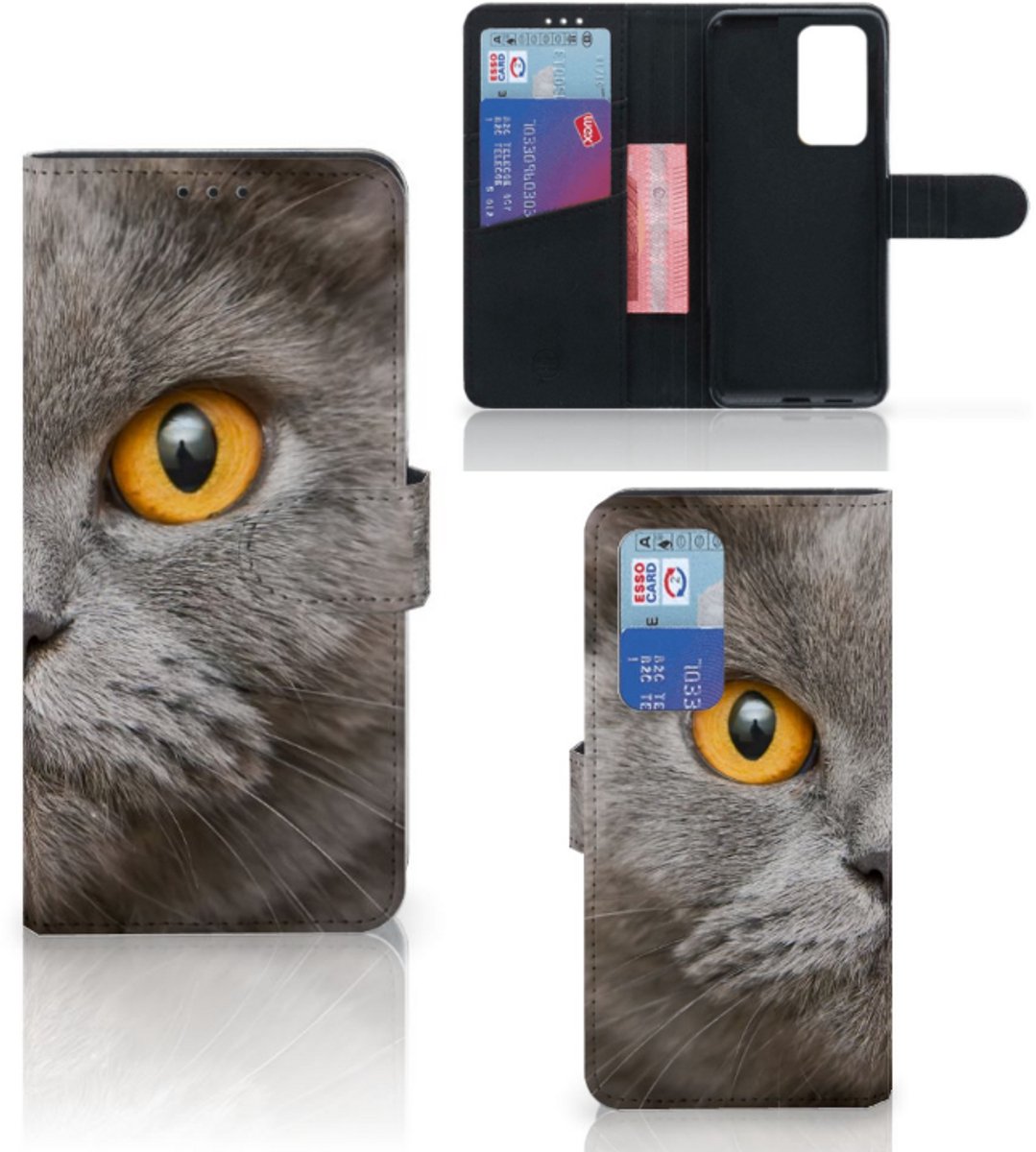 Telefoonhoesje met Pasjes Huawei P40 Pro Britse Korthaar