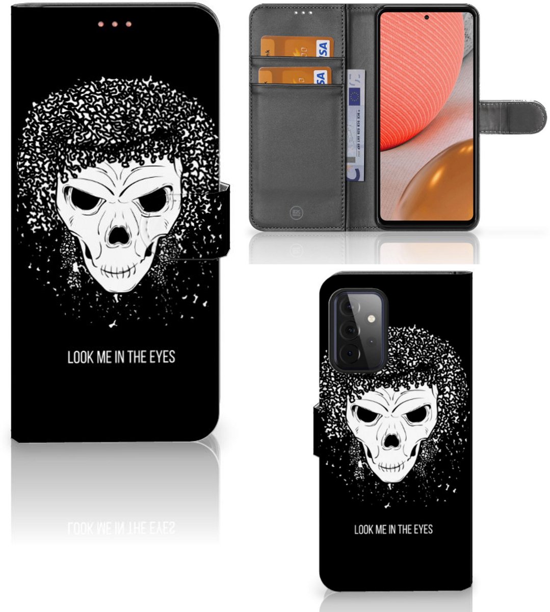 Telefoonhoesje met Naam Samsung Galaxy A72 Skull Hair
