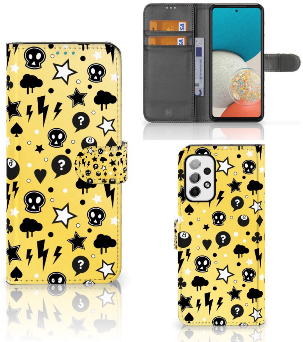 Telefoonhoesje met Naam Samsung Galaxy A73 5G Punk Geel
