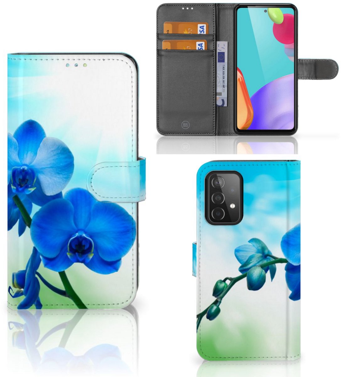 Samsung Galaxy A52 Hoesje Orchidee Blauw - Cadeau voor je Moeder