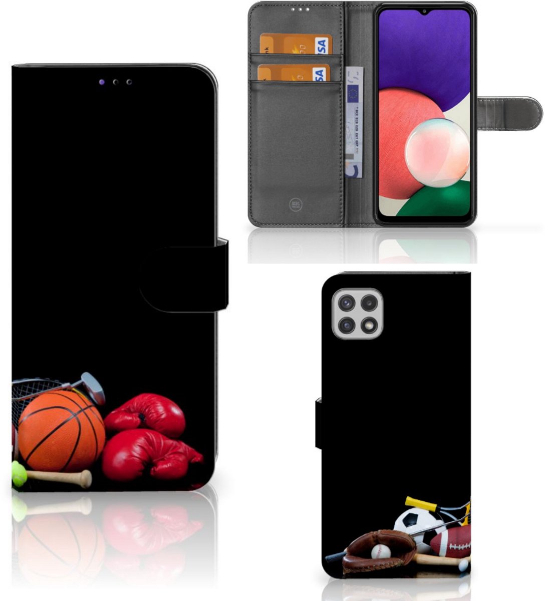 Samsung Galaxy A22 5G Wallet Case met Pasjes Sports