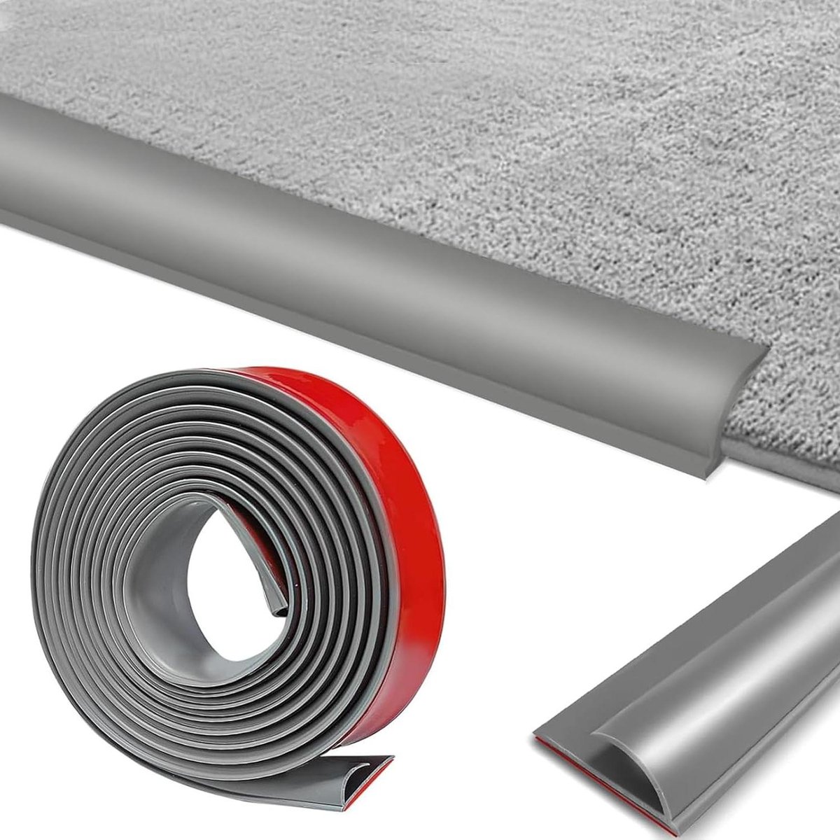 PVC Overgangslijst - Zelfklevend - Voor Tapijt en Harde Vloeren - 5m