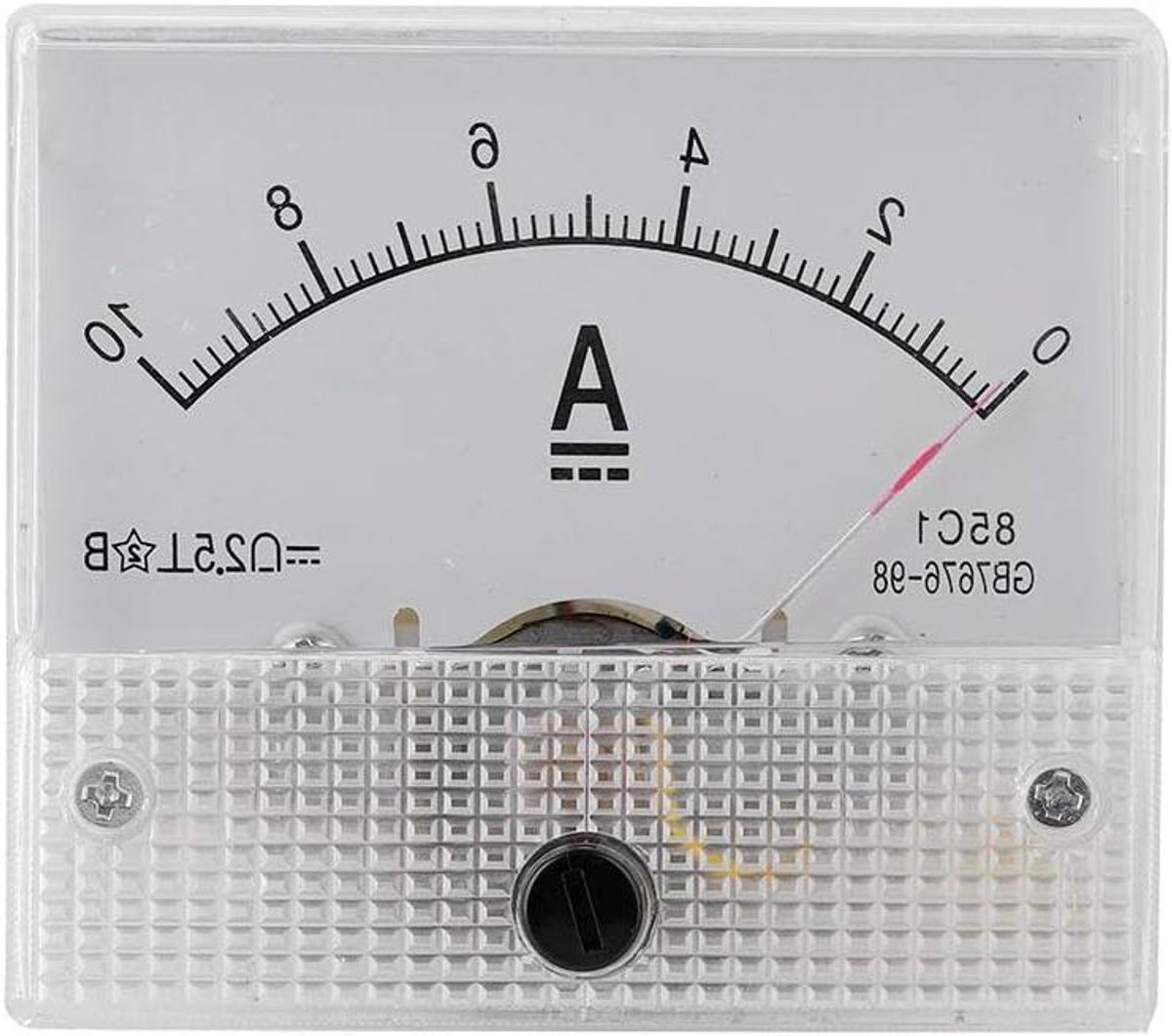 Analoge Ampèremeter Voltmeter - Paneelmeter Stroomspanning - Experimenten Meten - 25 Nauwkeurigheid - 62 x 54 x 57 cm - Wit