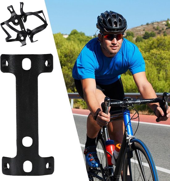 Flessenhouder Adapter - Fiets Accessoire - Extra Positie - Aluminium Constructie - 10x5x1 cm - Zwart — afbeelding 4