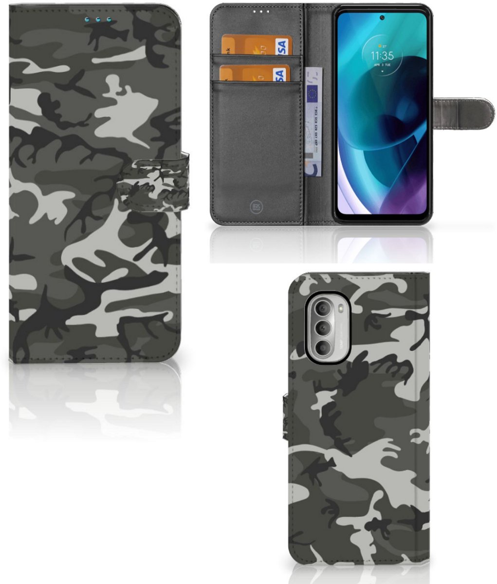 Book Case voor Motorola Moto G51 5G Telefoon Hoesje Army Light