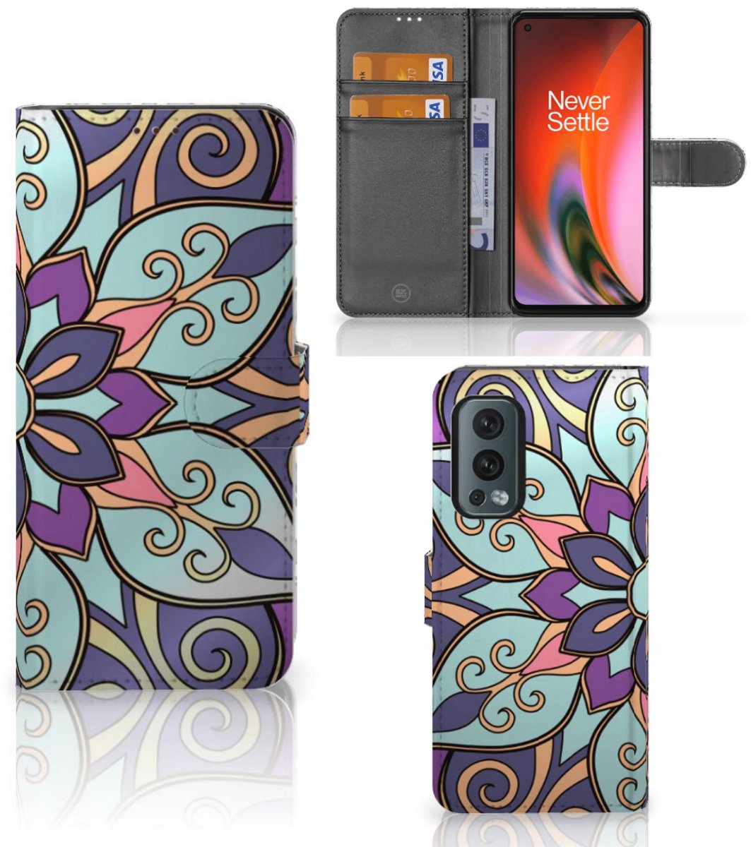 OnePlus Nord 2 5G Hoesje Purple Flower