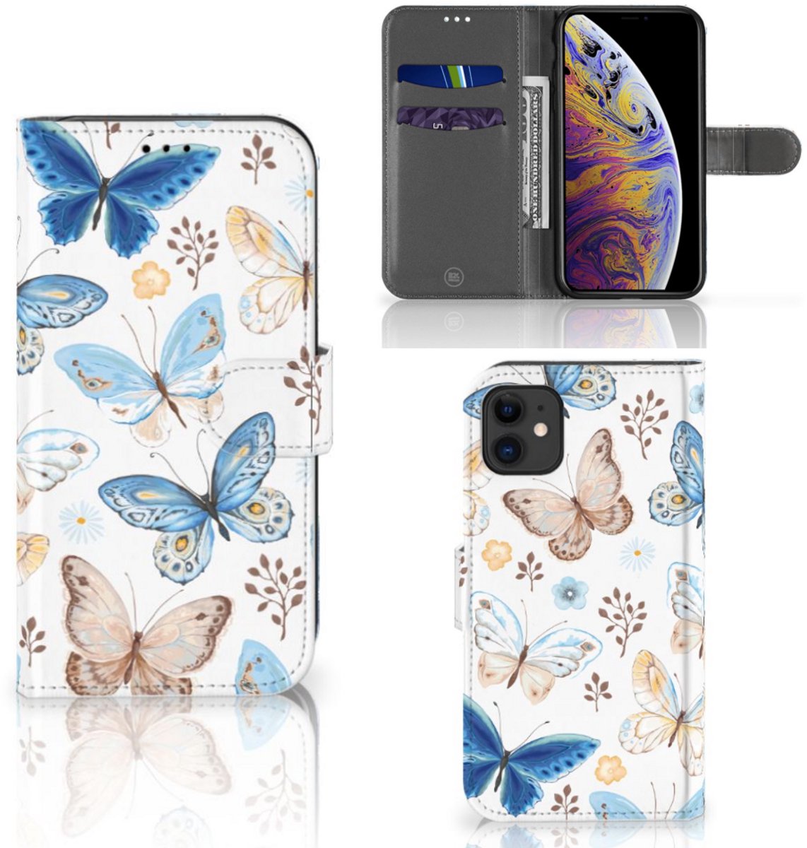 Telefoonhoesje met Pasjes voor Apple iPhone 11 Vlinder