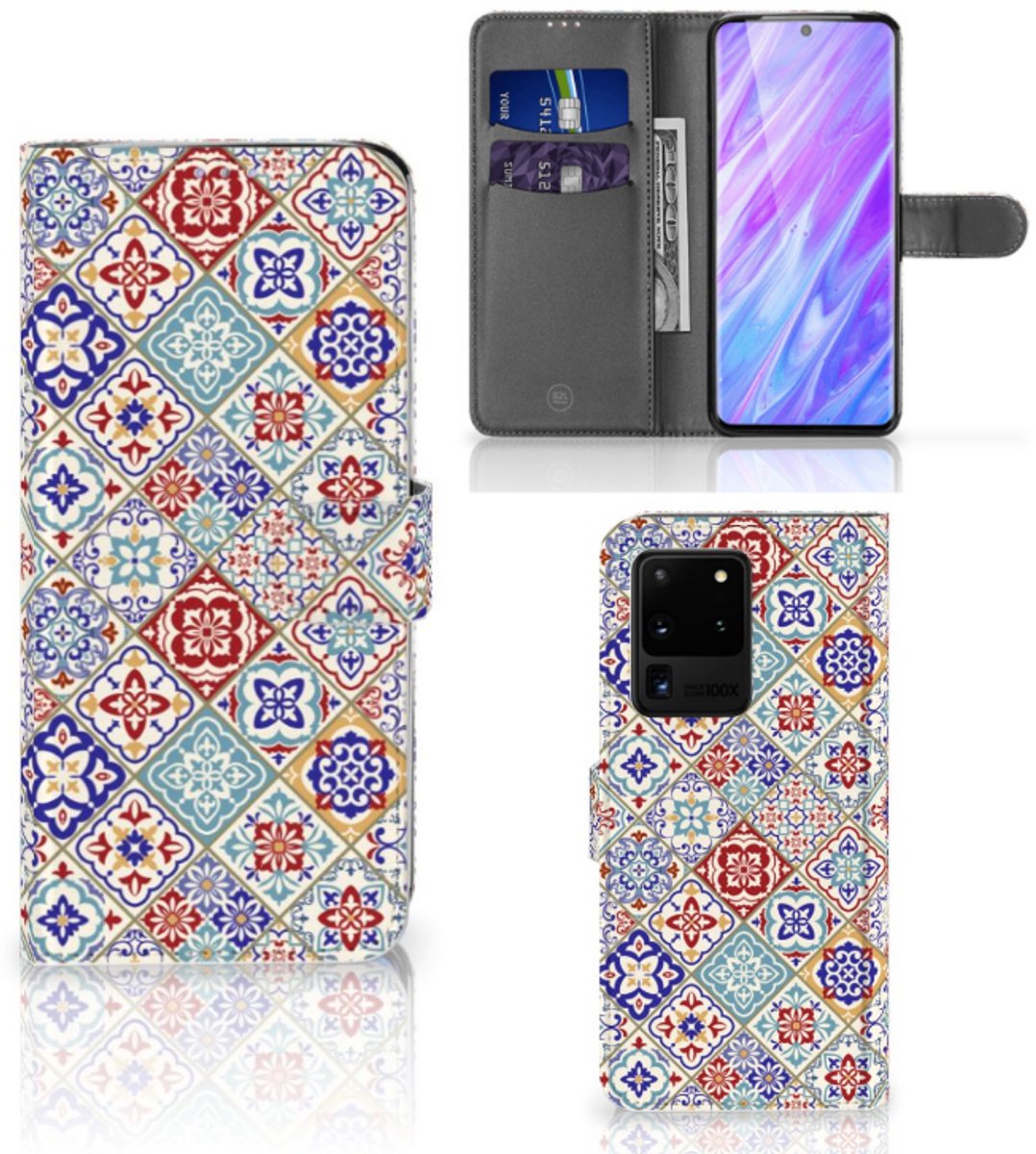 Samsung Galaxy S20 Ultra Bookcase Tiles Color