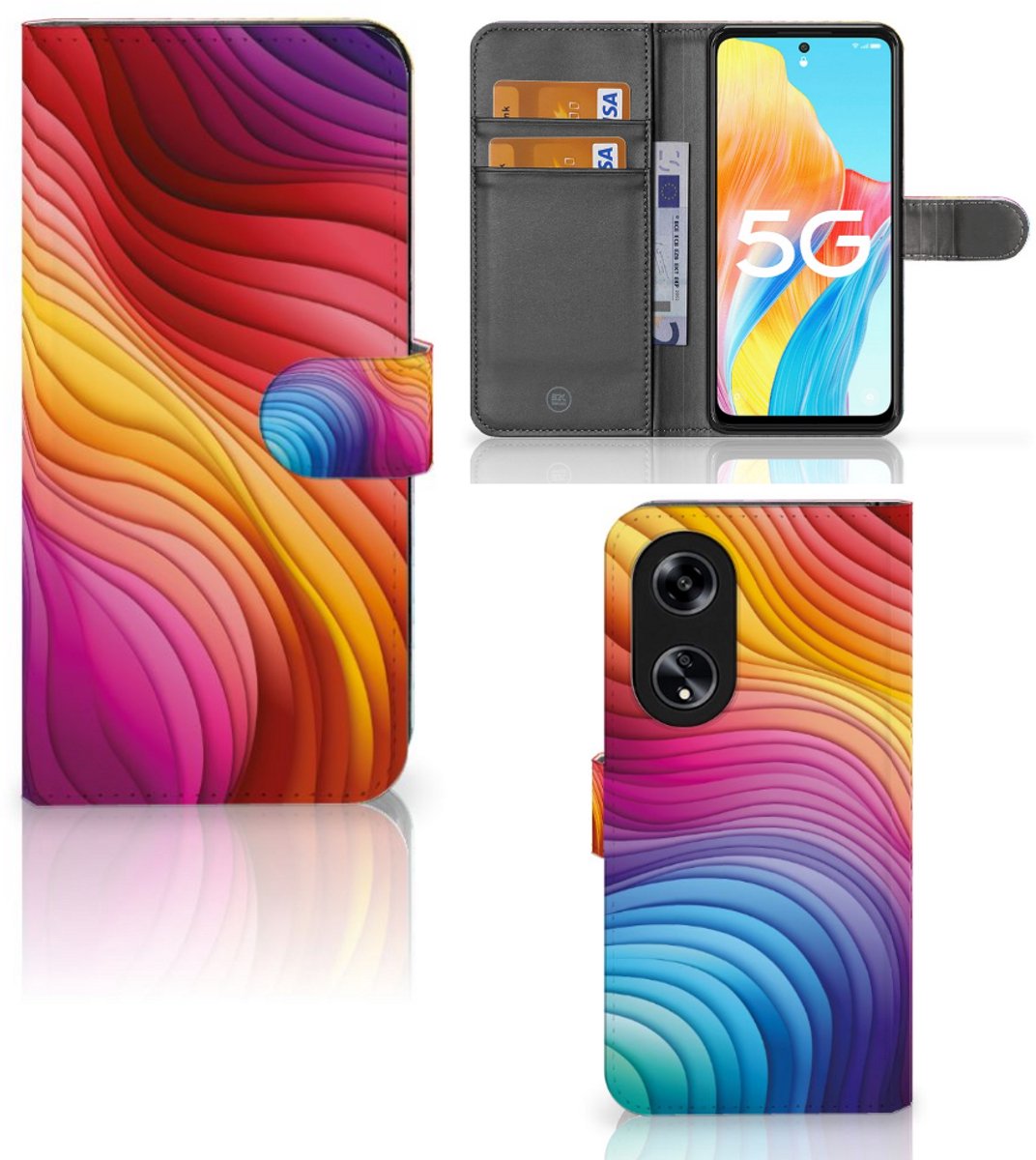Book Case voor OPPO Reno8 T 5G Regenboog