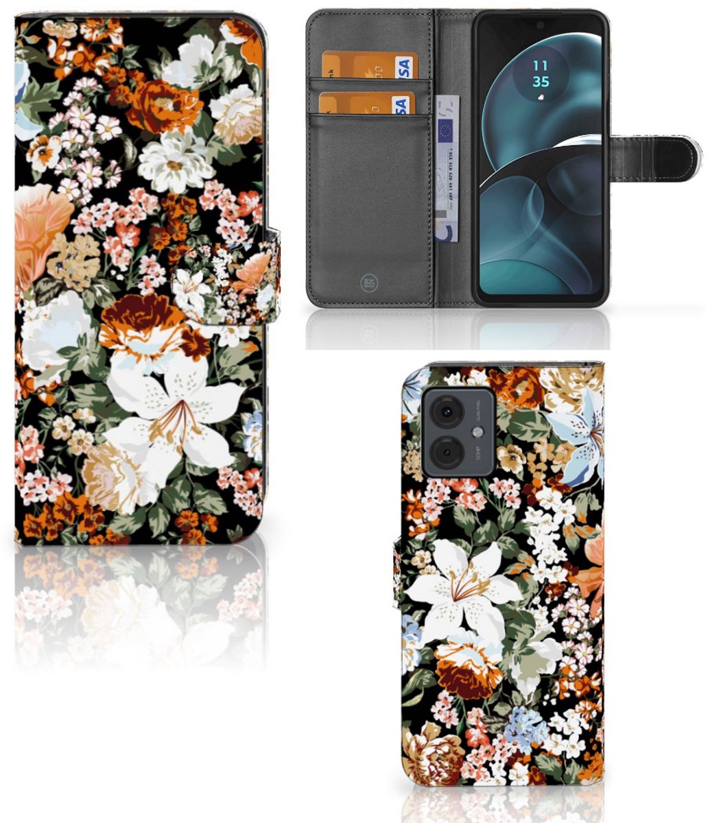 Hoesje voor Motorola Moto G14 Dark Flowers