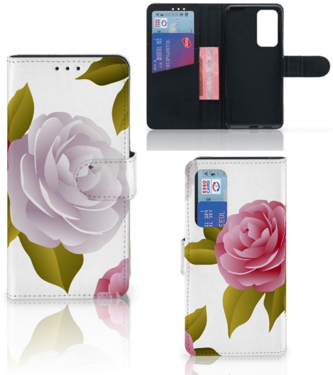 Book Case voor Huawei P40 Hoesje Roses