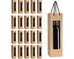 Herbruikbare Wijn Cadeau Tas met Doorzichtig Venster en Handvatten - Perfect voor Bruiloften, Kerst en Feestjes, Milieuvriendelijk en Stijlvol