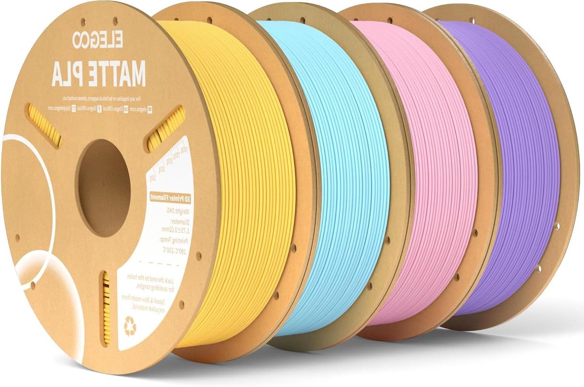PLA Filament Set - 3D Printer Filament - Modelbouw - Matte Afwerking - 1.75mm Diameter - Meerdere Kleuren