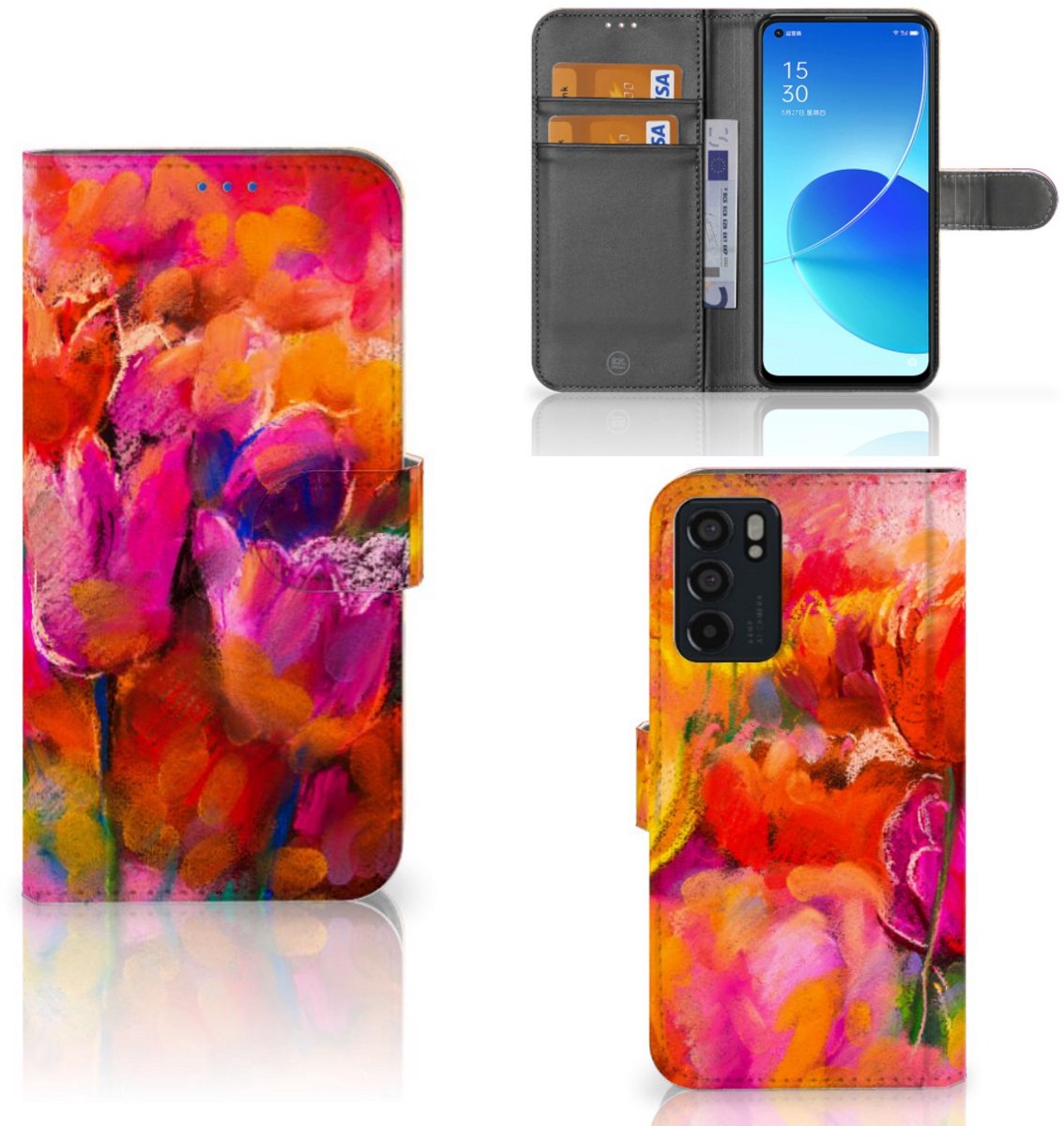 Hoesje OPPO Reno6 5G Tulips