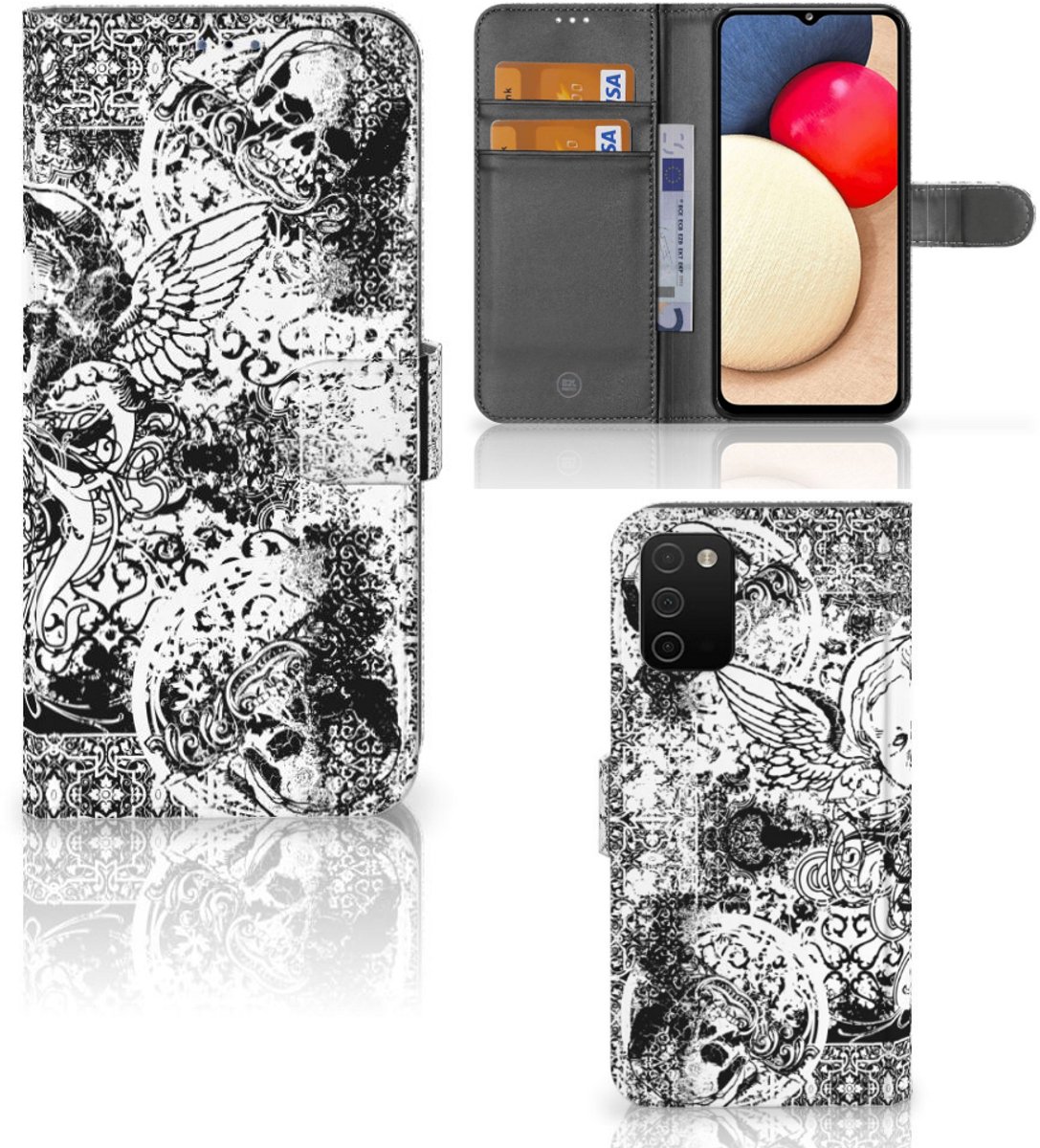 Telefoonhoesje met Naam Samsung Galaxy A03s Skulls Angel