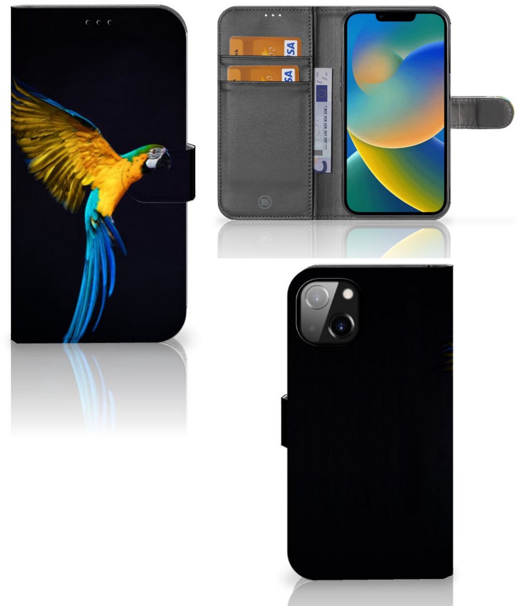 iPhone 14 Plus Telefoonhoesje met Pasjes Papegaai
