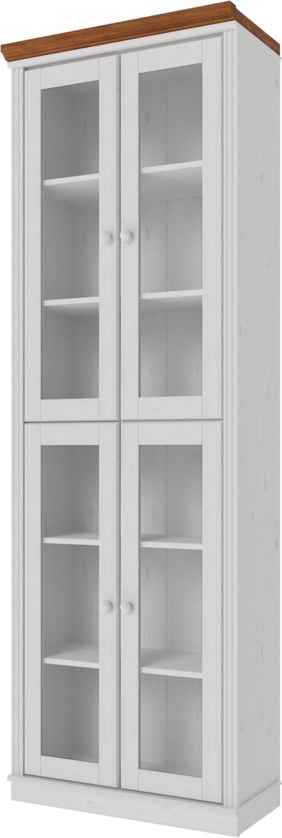 Notio Living Anita- Boekenkast Glazen Deuren 4 pcs WH wit honig