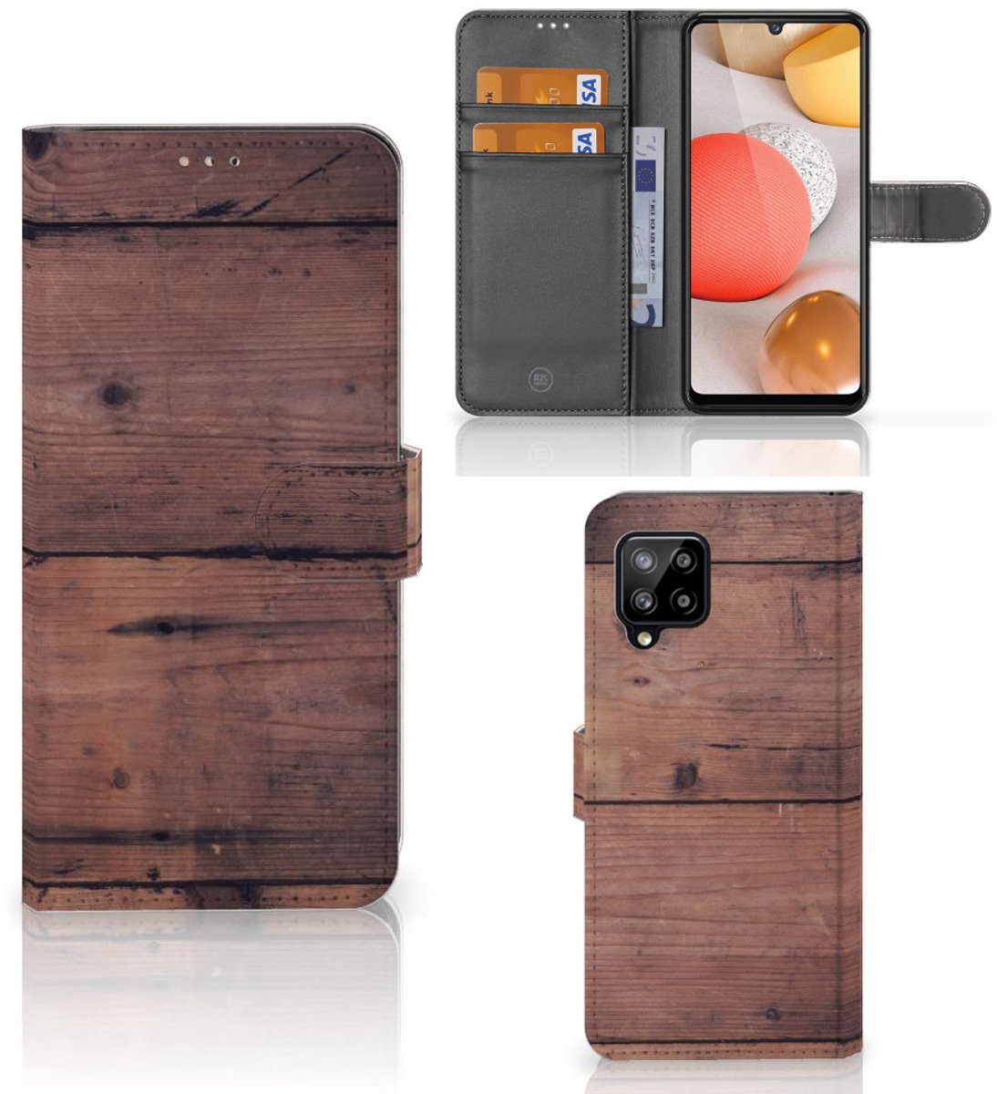 Samsung Galaxy A42 5G Book Style Case Old Wood