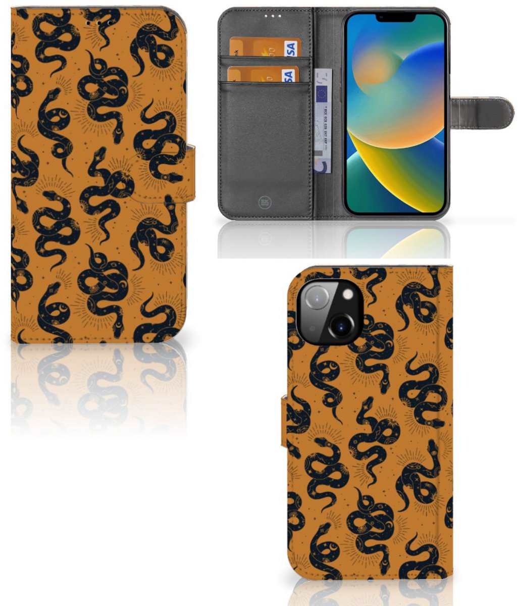 Telefoonhoesje met Pasjes voor iPhone 14 Plus Snakes