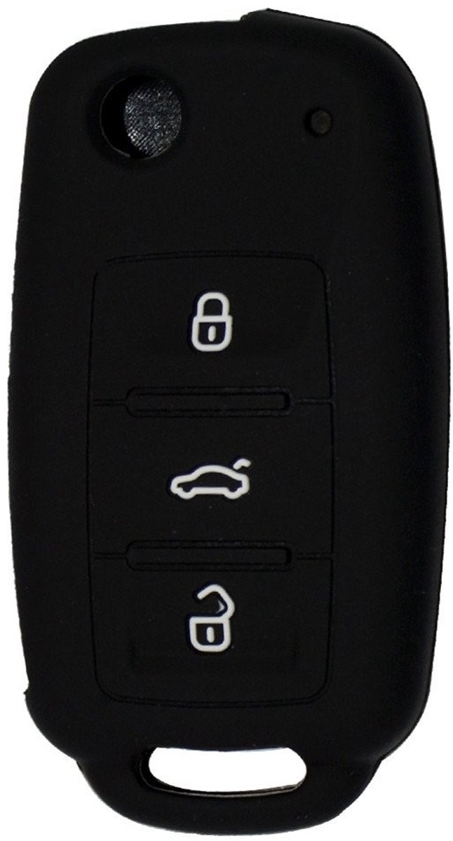 Cosensi - Silicone Sleutelhanger - Beschermhoes - Zacht - Zwart - Flexibel - Perfecte Pasvorm - Geschikt voor Volkswagen