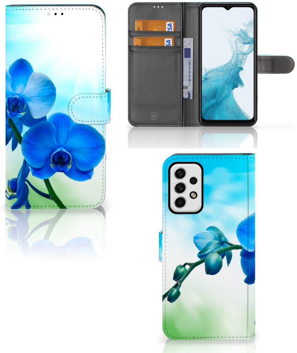 Samsung Galaxy A23 Hoesje Orchidee Blauw - Cadeau voor je Moeder