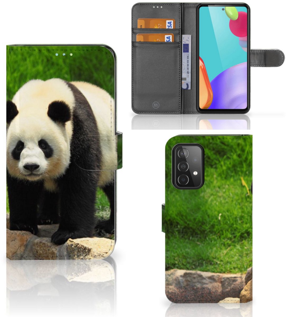 Samsung Galaxy A52 Telefoonhoesje met Pasjes Panda