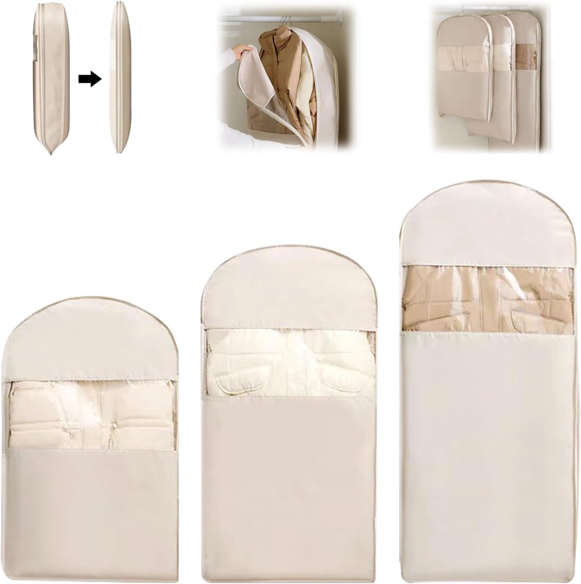 Hangende Kledingzak - Opbergzak Kleding - Ruimte Besparen - Zelfcompressierits - Large 36x26cm