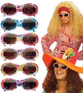 WIDMANN - Veelkleurige hippie bril voor volwassenen - Accessoires > Brillen