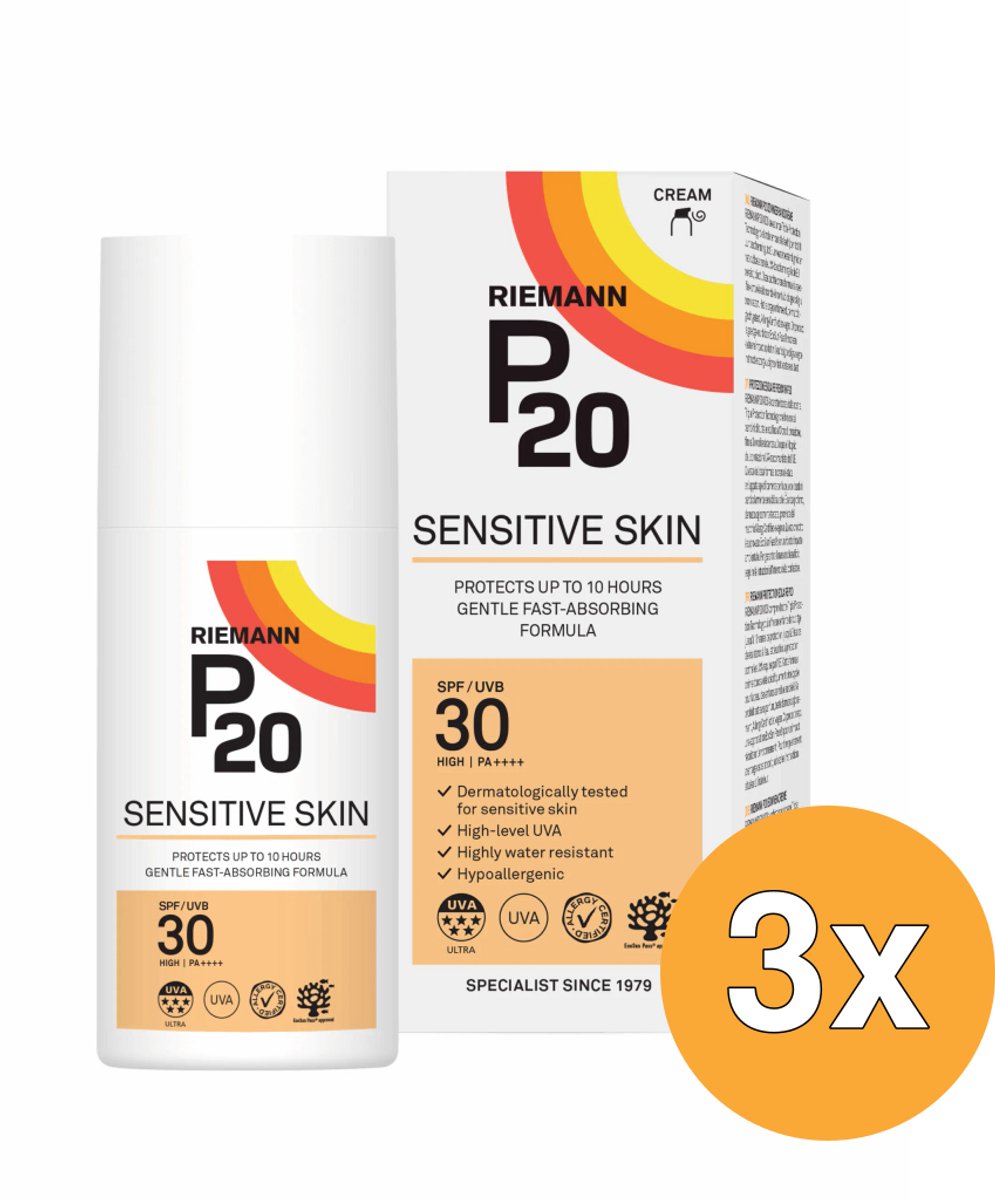 3x Riemann P20 Sensitive Skin SPF30 Crème (200 ml)