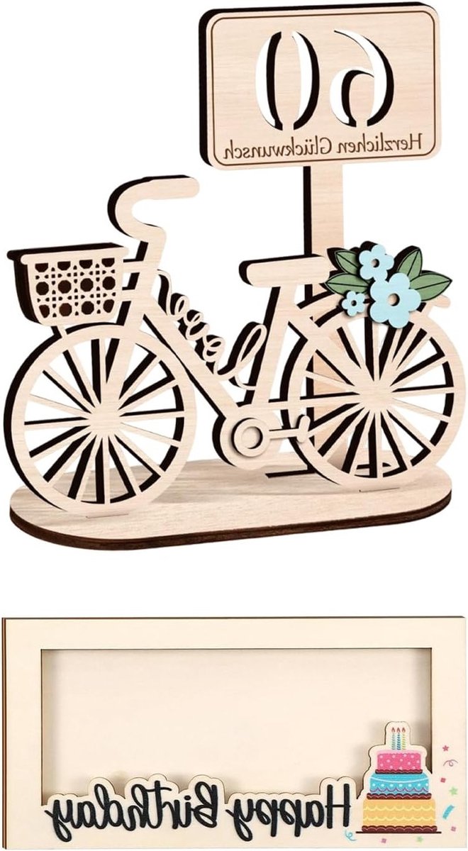 Creatieve Fietsvorm en Cakevormdecoratie voor Verjaardagen, Desktopdecoratie en Feestversiering, 20 x 15 cm