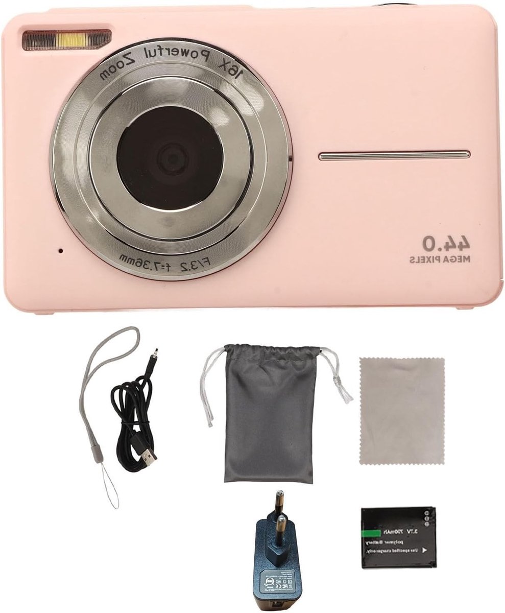 44MP 1080P HD Digitale Camera met 16X Zoom en Autofocus voor Kinderen en Tieners - Ideaal voor Foto's en Video's