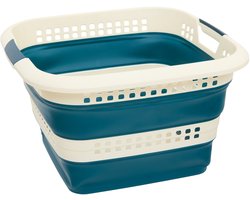 5Five Wasmand - 40L - blauw - PP - opvouwbaar - 49 x 49 x 49 cm - flexibel