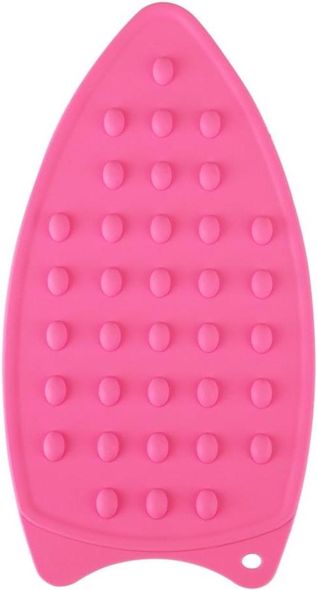Siliconen strijkijzerhouder - Hittebestendige mat - Strijken tafel beschermen - Antislip met verhoogde stippen - 27 x 14 cm - Roosrood