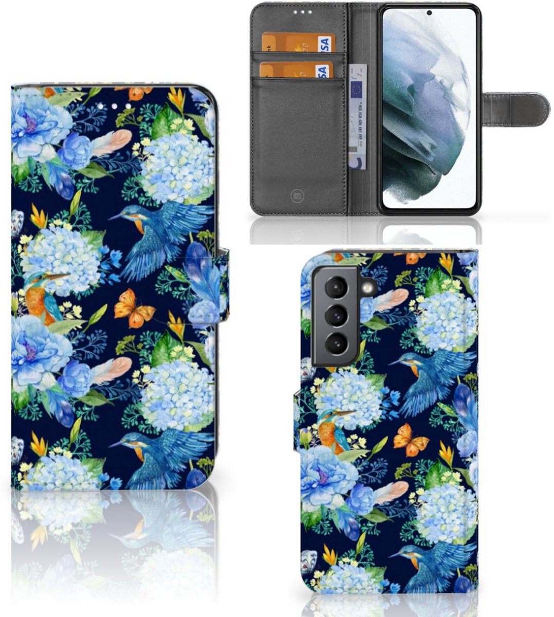 Telefoonhoesje met Pasjes voor Samsung Galaxy S21 FE IJsvogel