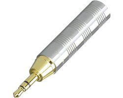 Furutech ADL F35 6.3mm on 3.5mm stereo jack adapter, gold alloy.