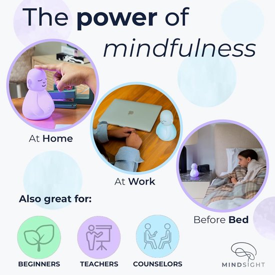 Mindsight 'Ademhalende Boeddha' Begeleide Visuele Meditatie Tool voor Mindfulness - Vertraag je ademhaling en kalmeer je geest voor stress en angstverlichting - Perfect voor volwassenen en kinderen | — afbeelding 3
