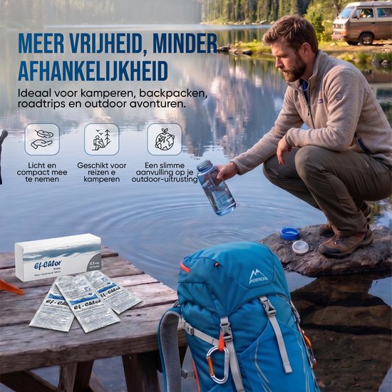 Ef-Chlor Waterzuiveringstabletten 8.5 mg - 100 Tabletten voor 100 Liter Drinkwater - 5 jaar houdbaar - Vernieuwde Verpakking - Noodpakket, Camping, Reizen, Outdoor & Survival van Merkloos — afbeelding 4