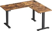 VASAGLE - Bureau - Zit Sta Bureau - L-vormig Hoekbureau - Met Oplaadstation - Geheugenfunctie