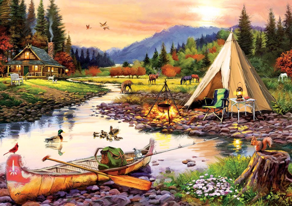 Art Puzzle puzzel Camping Friends - 3000 stukjes.
