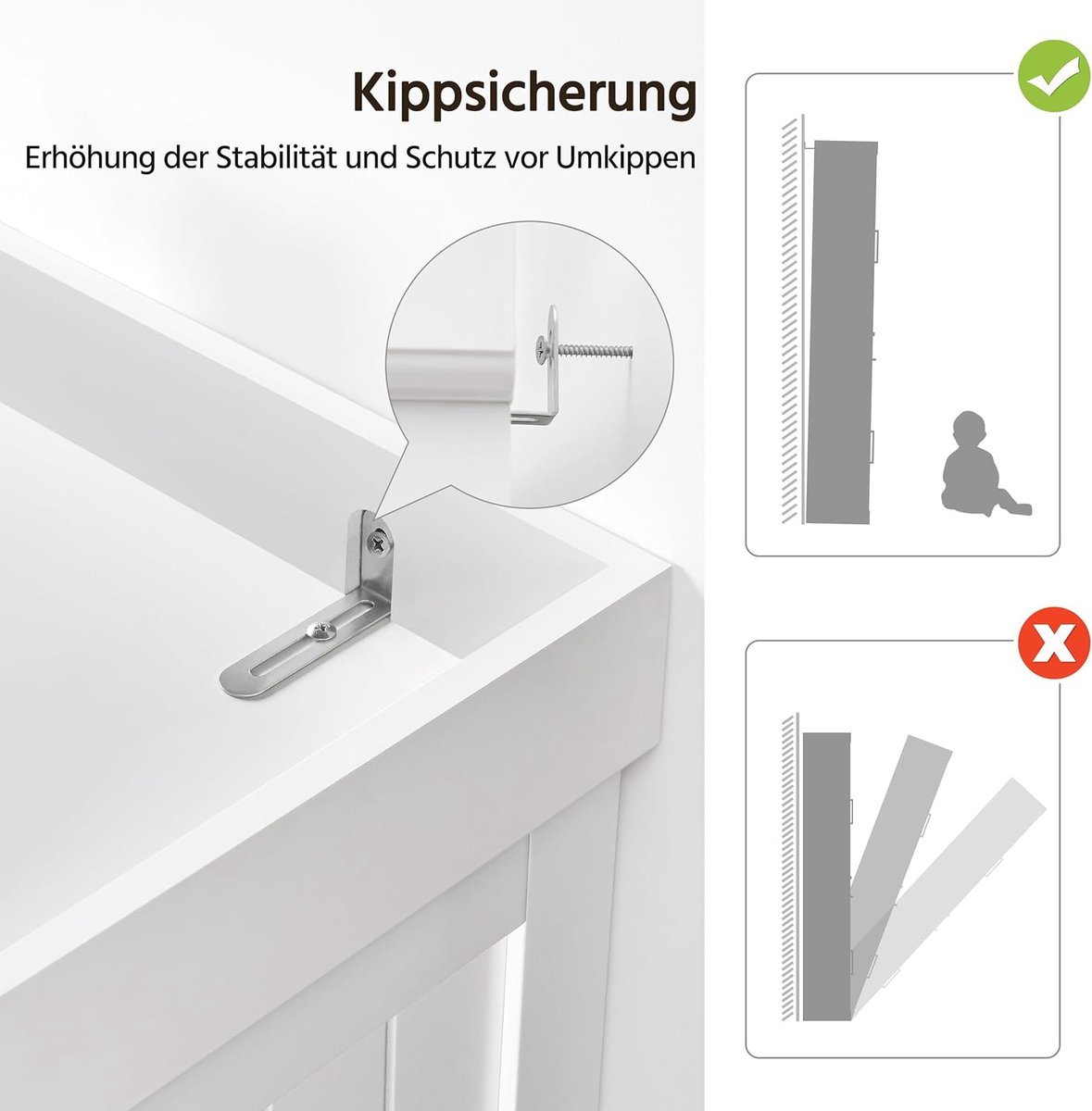 Hoge keukenkast / voorraadkast 183 cm – ABTkantoor Witte Opbergkast met Laden en Verstelbare Planken – Multifunctionele Buffetkast, Keukenkast & Kast voor Woonkamer
