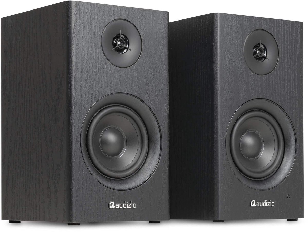 Boekenplank speakers - Audizio BS15 - Actieve speakerset met Bluetooth - HiFi speakers - 60W - Zwart