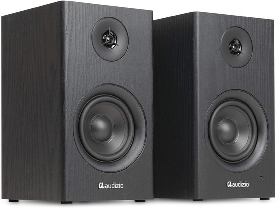 Boekenplank speakers - Audizio BS15 - Actieve speakerset met Bluetooth - HiFi speakers - 60W - Zwart