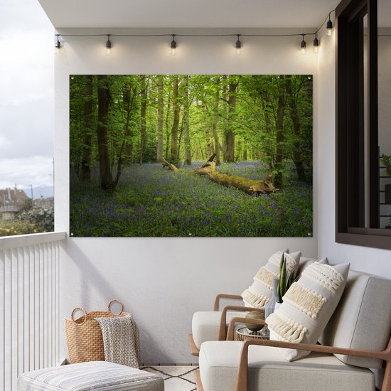 Décoration murale Fleurs - Forêt - Blauw - 180x120 cm - Poster jardin - Toile jardin - Poster extérieur