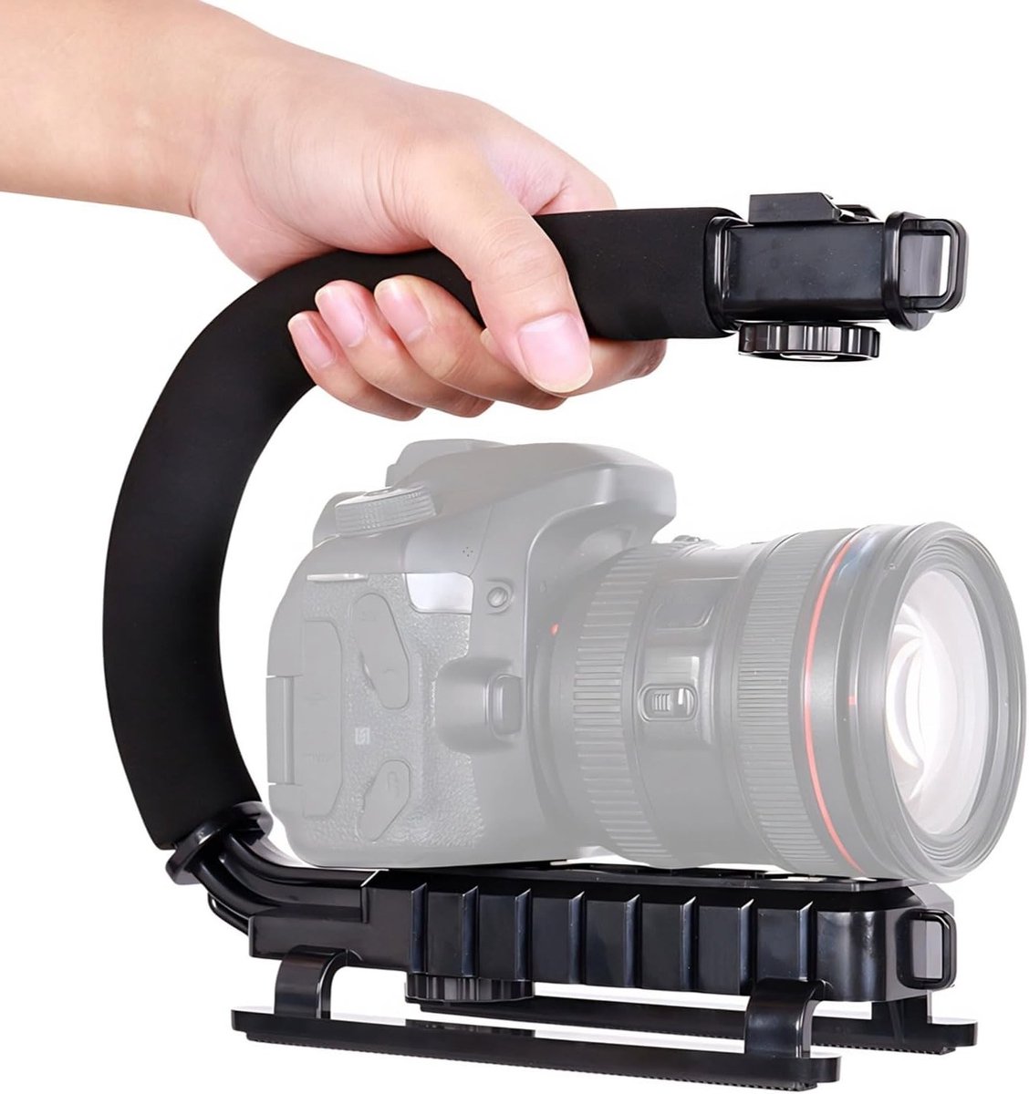 Universale U-vormige Stabilisator Grip voor DSLR Camera en Camcorder met Hot-Shoe Bevestiging voor Videoproductie