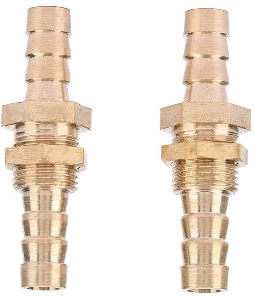 Dailygoods - Dailygoody - Messing Schotfitting - Slangpilaar Koppelingsconnector - Duurzaam en Delicaat - Goud - Pijpverbinding - CNC-bewerking - 8 mm
