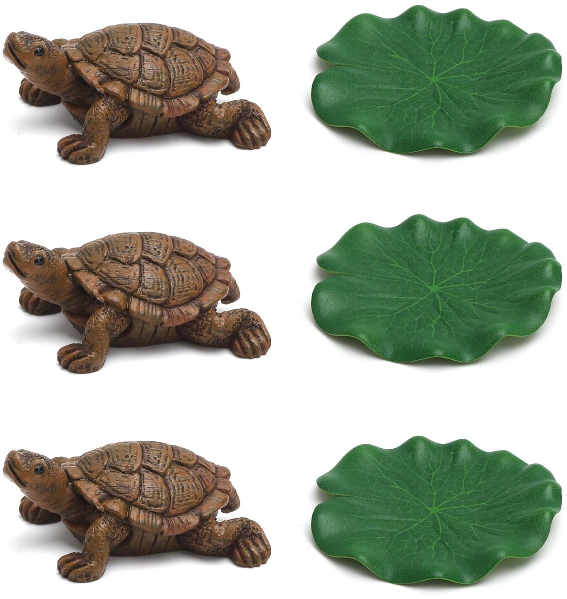 Dailygoods - Dailygoody - Mini-vijverdecoratie - Schildpaddenset - Unieke accessoires voor tuin en vijver - Groen - Decoratie voor balkon en terras - Geschikt voor...