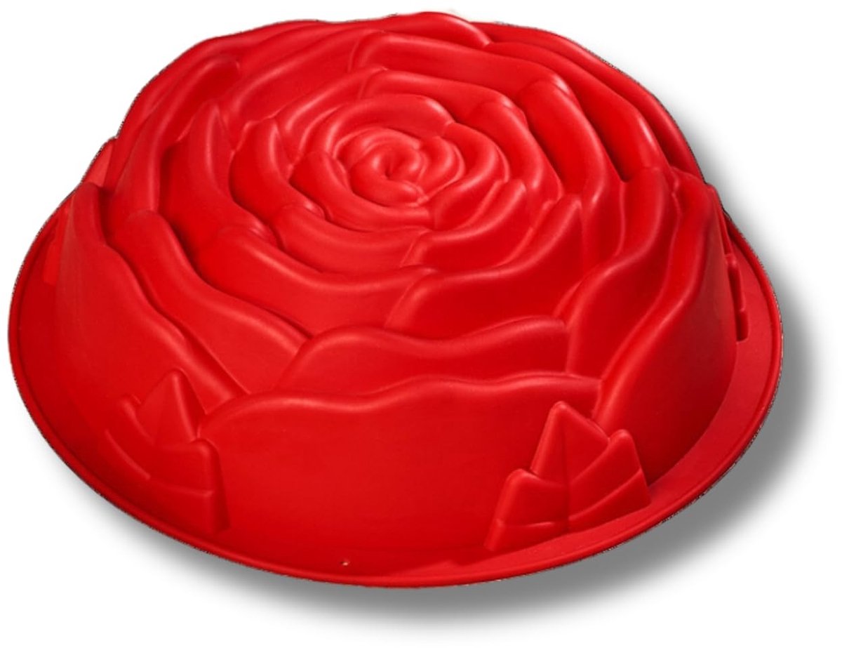 Dailygoods - Dailygoody - Bakvorm silicone - Taartvorm met rozenpatroon - Antiaanbaklaag - 24,7 cm - Vaatwasmachinebestendig - Perfect voor taarten - Geschikt voor